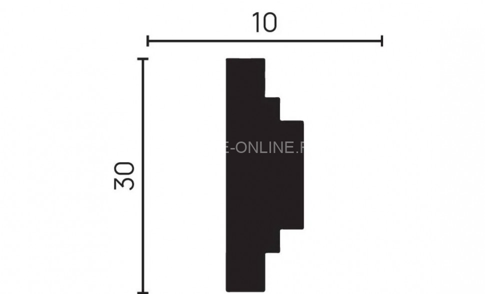Декоративный молдинг 30х10 мм Decor-Dizayn DD623 полистирол белый, под покраску 2 м