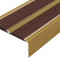 Алюминиевый противоскользящий угловой порог 70х22 мм с резиновыми вставками АУ-70-Антик золото-темно-коричневый 3 м