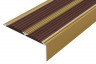 Алюминиевый противоскользящий угловой порог 70х22 мм с резиновыми вставками АУ-70-Антик золото-темно-коричневый 3 м