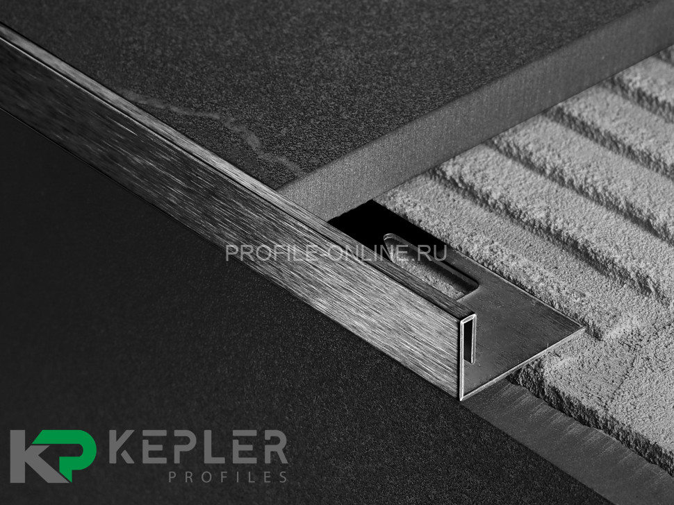 L-образный профиль 12х3 мм из нержавеющей стали SS 304 FSBP019-12 BS S.S.304 черный сатинированный 2.7 м