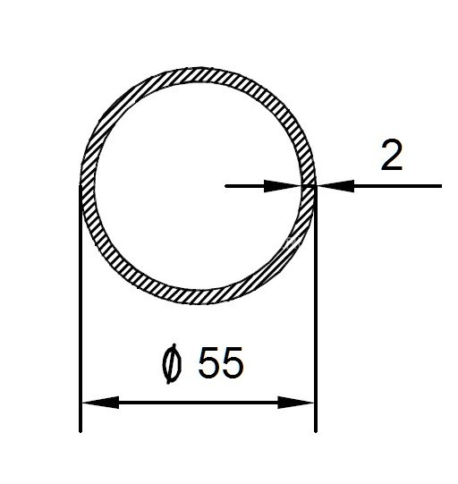 Алюминиевая труба 55х2 мм 3 м