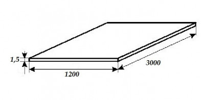 Лист алюминиевый гладкий АМГ2М 1200х3000х1,5 мм