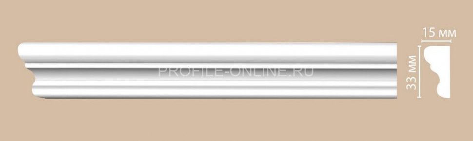 Молдинг гладкий DECOMASTER 97124F гибкий Flexible (33x15x2400) из полиуретана, белый под покраску