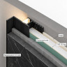 Теневая рейка алюминиевая под подсветку Laconistiq Multilevel New черный муар 46.5х28.7х3000 мм