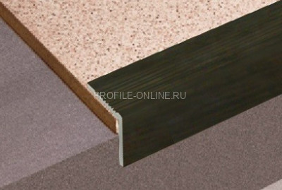 Угловой порог алюминиевый 30х30 с рифлением Д19 КД Венге 2,7 м (упаковка 10 штук)