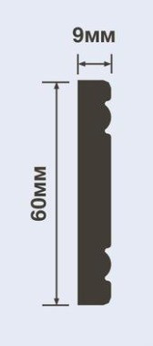 Молдинг 9х60 мм HiWood W1060 белый 200 см