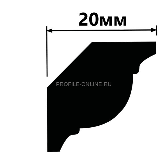 Потолочный плинтус 20х20 мм HiWood CI20V1 белый 200 см