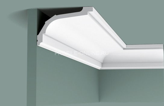 Гибкий потолочный плинтус Orac Decor Purotouch C220F белого цвета из полиуретана 76х116 мм 200 см