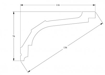 Гибкий потолочный плинтус Orac Decor Purotouch C220F белого цвета из полиуретана 76х116 мм 200 см