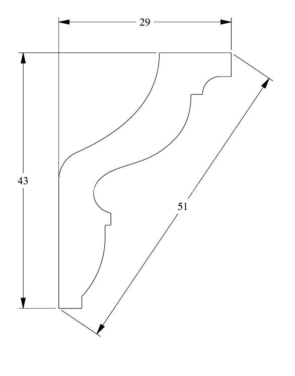 Потолочный плинтус Orac Decor Duropolymer CX148 белого цвета из полистирола 43х29 мм 200 см