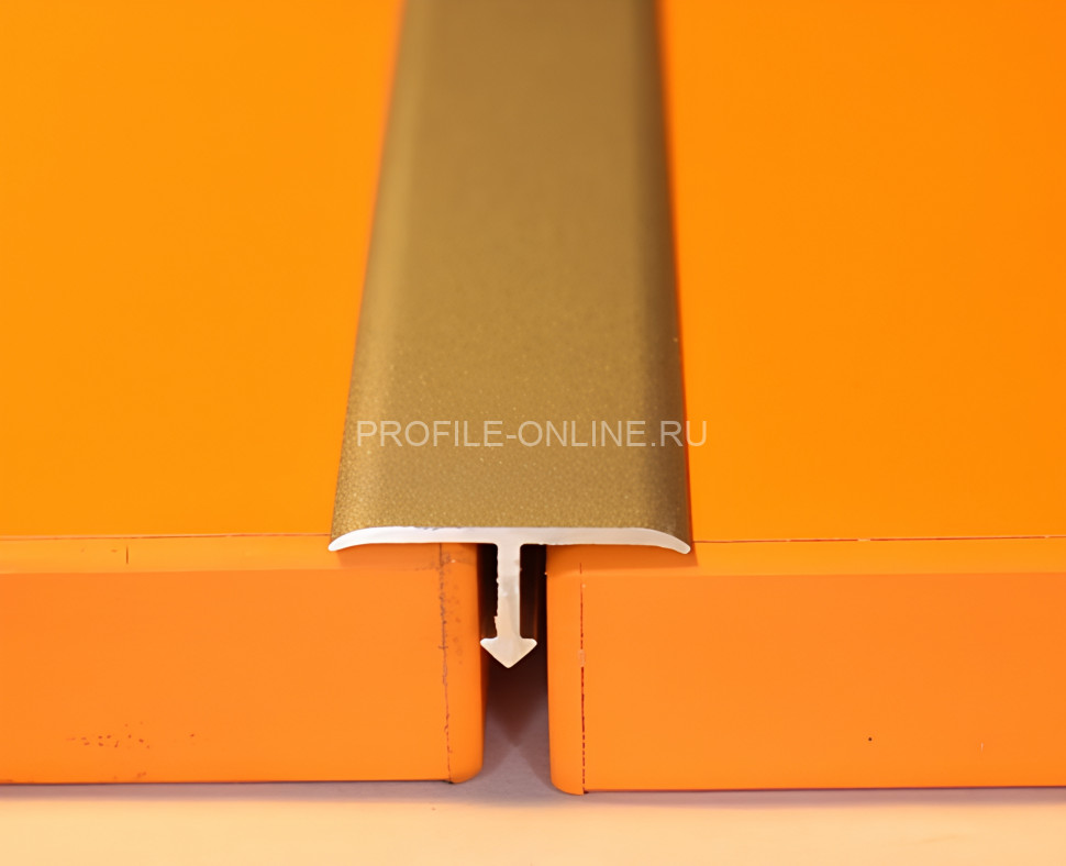 Т-профиль из алюминия 20 мм Евротрим Т-20 7337.00 золото 300 см