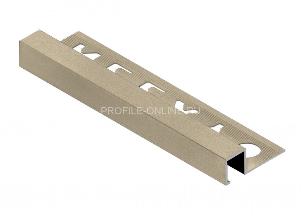 П-образный профиль закладной алюминиевый 10х12 мм NEEXY PV32-08 MCP шампань матовая 2.7 м