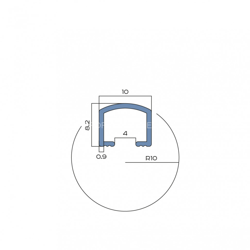 П-образный профиль вставка округлый алюминиевый 10х8.2 мм NEEXY PV104-02 MS серебро матовое 2.7 м
