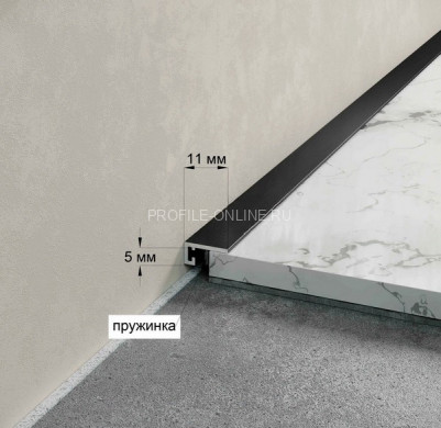 Алюминиевый микроплинтус скрытого монтажа 5х11 мм Laconistiq micro 11 mini золото 200 см