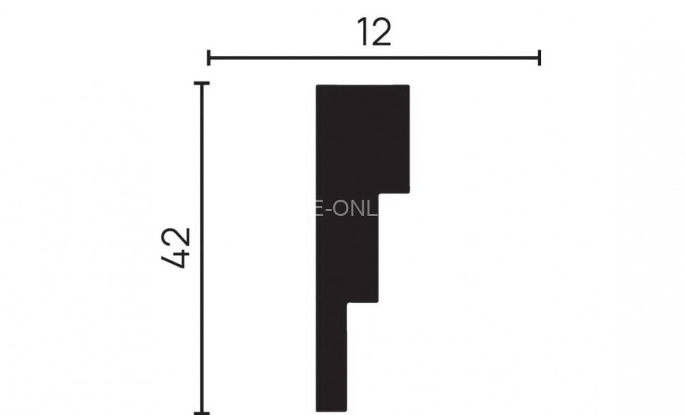 Декоративный молдинг 42х12 мм Decor-Dizayn DD624 полистирол белый, под покраску 2 м