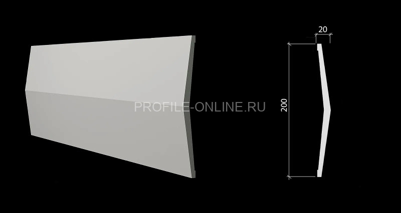 Отделочная стеновая декоративная панель 3D 200х20х3000 мм Decor-Dizayn DD928(3m) из полистирола белая, под покраску 3 м