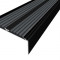 Алюминиевый противоскользящий угловой порог 70х22 мм с резиновыми вставками АУ-70-Краш черный глянец-серый 3 м