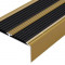 Алюминиевый противоскользящий угловой порог 70х22 мм с резиновыми вставками АУ-70-Антик золото-черный 3 м