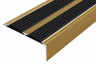 Алюминиевый противоскользящий угловой порог 70х22 мм с резиновыми вставками АУ-70-Антик золото-черный 3 м