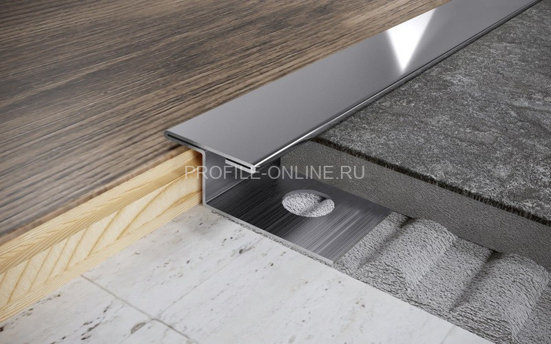 Т-профиль из нержавеющей стали закладной 10 мм FTZ 10 P полированная сталь 270 см