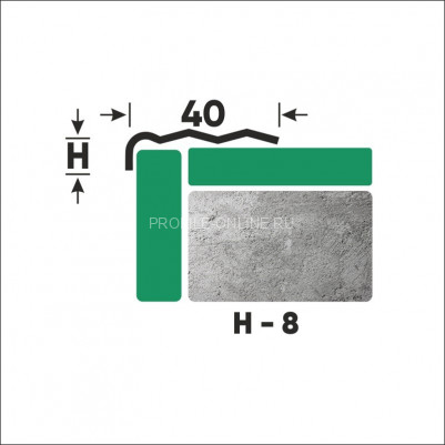 Угловой нержавеющий порог стальной 40х8 мм FCR 8 M сатинированная сталь 270 см