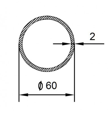 Алюминиевая труба 60х2 мм 3 м