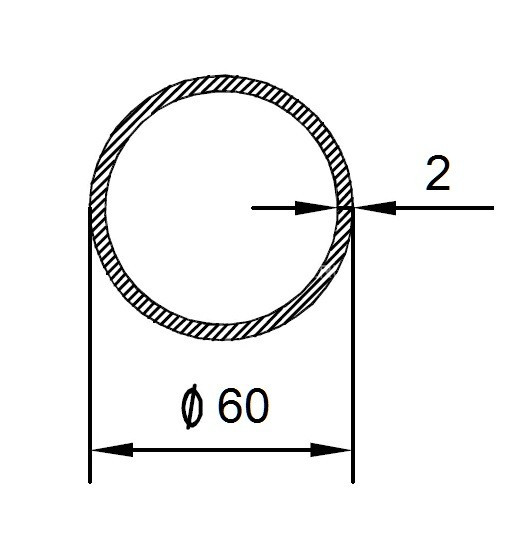 Алюминиевая труба 60х2 мм 3 м