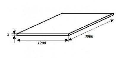Лист алюминиевый гладкий АМГ2М 1200х3000х2 мм