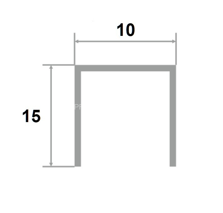 Латунный П-профиль PU 151015 OS 15х10х15х2 шлифованный 3м
