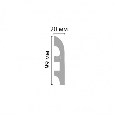 Плинтус напольный DECOMASTER A016 (99x20x2000) ударопрочный, белый, под покраску