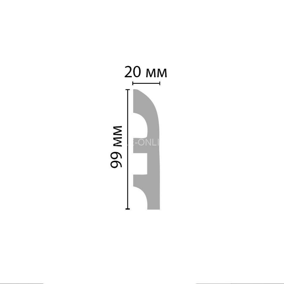 Плинтус напольный DECOMASTER A016 (99x20x2000) ударопрочный, белый, под покраску