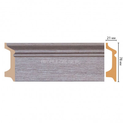 Напольный плинтус DECOMASTER D122-77ДМ (78x21x2400) Дуб капучино, ударопрочный полимер