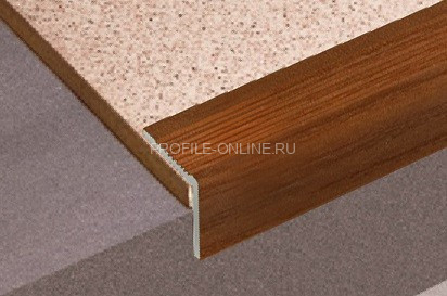 Угловой порог алюминиевый 30х30 с рифлением Д19 КД Вишня 2,7 м (упаковка 10 штук)