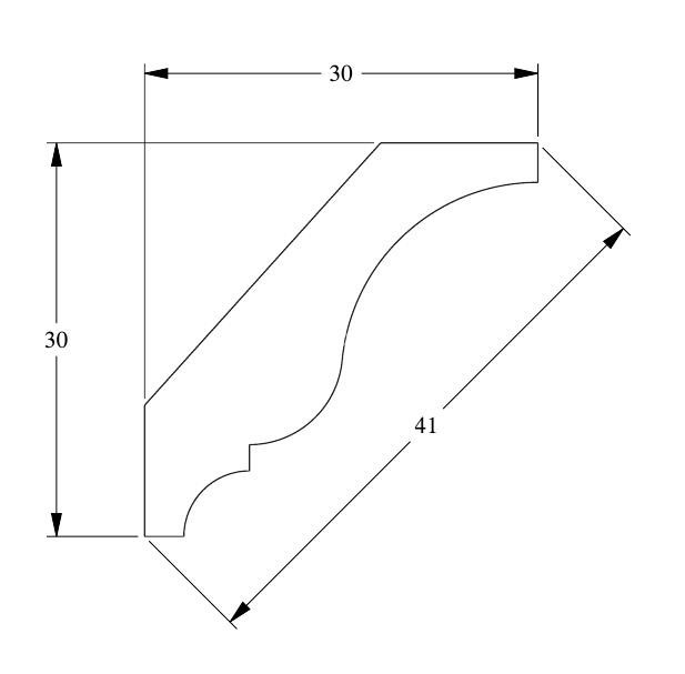 Потолочный плинтус Orac Decor Duropolymer CX154 белого цвета из полистирола 30х30 мм 200 см