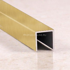 Алюминиевый П-профиль 10х10 мм П-10х10 бронза светлая глянец браш 2,7 м