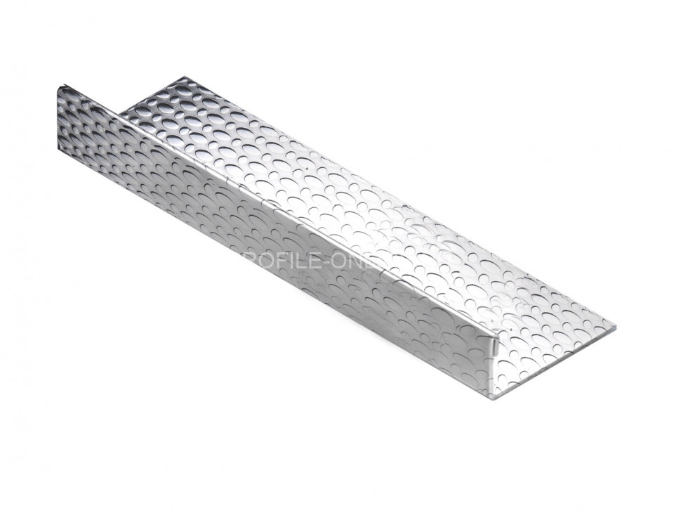 L-образный профиль из нержавеющей стали 12.5 мм NEEXY PVS94-12 EMG тисненый серый 2.7 м