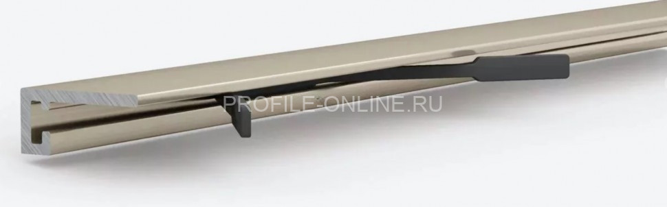Алюминиевый микроплинтус скрытого монтажа 5х11 мм Laconistiq micro 11 mini светлое золото 200 см