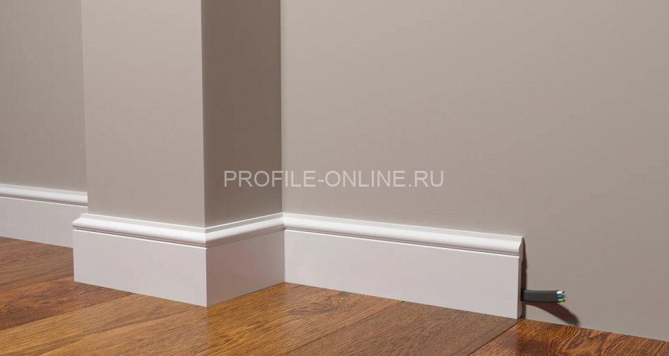 Плинтус для пола 79х13 мм Decor-Dizayn DD005 полистирол белый, под покраску 2 м