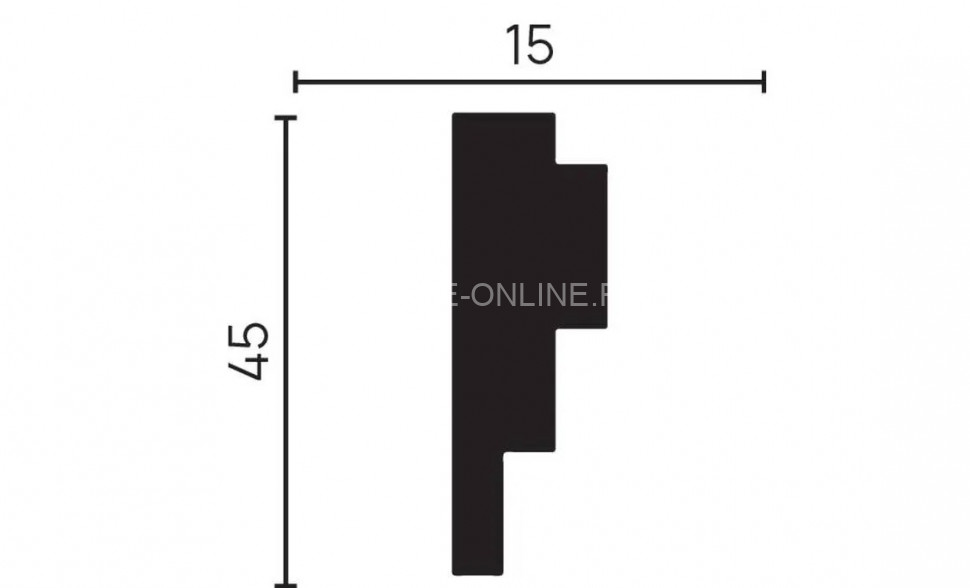 Декоративный молдинг 45х15 мм Decor-Dizayn DD625 полистирол белый, под покраску 2 м