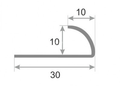 Нержавеющий С-профиль стальной SR001-10H серебро глянец 2,7 м