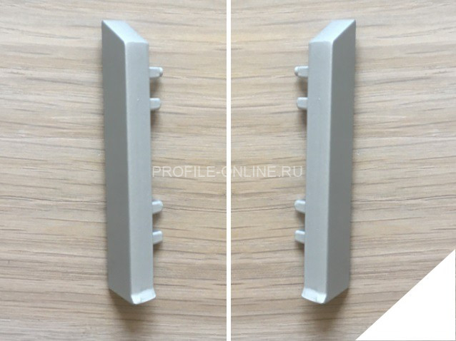 Комплект заглушек для напольного плинтуса ПТ-70 металл белый