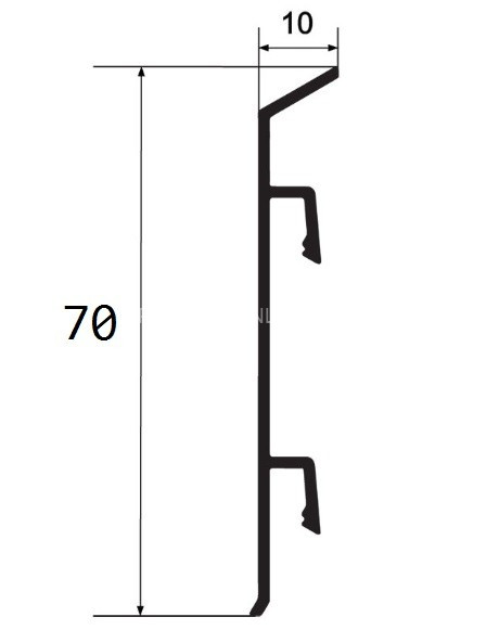 Комплект заглушек для напольного плинтуса ПТ-70 металл белый