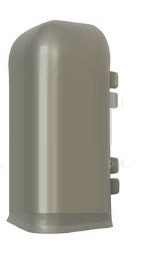 Наружный уголок для напольного плинтуса ПТ-80 ПВХ серебро