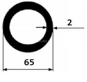 Труба алюминиевая 65х2 мм 3 м