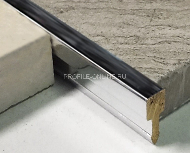 Латунный Т-профиль вставка-разделитель AD 150 OC 15х4,5 хром 2,7м