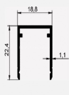 Установочный профиль алюминиевый под ДСП 16 мм Диал СТП-101 серебро 3 м