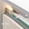 Теневая рейка алюминиевая под подсветку Laconistiq Multilevel New светлое золото 46.5х28.7х3000 мм