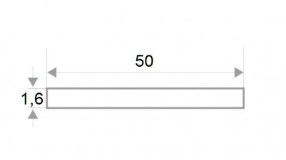 Алюминиевая полоса 50 мм белая матовая (толщина полосы 1,6 мм) 3м