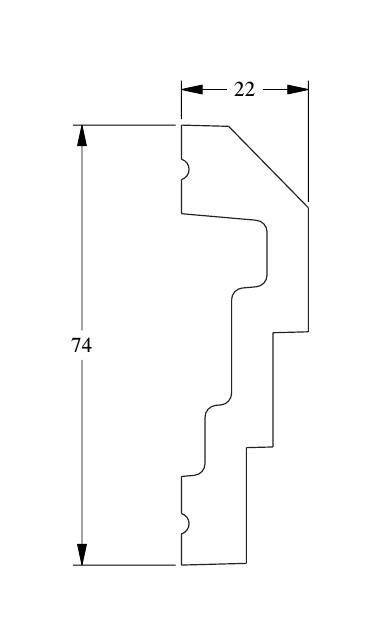 Декоративный гибкий молдинг Orac Decor Purotouch P7070F белый полиуретановый 74х22 мм 200 см