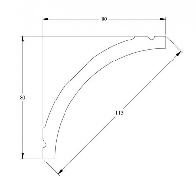 Гибкий потолочный плинтус Orac Decor Purotouch C240F белого цвета из полиуретана 80х80 мм 200 см